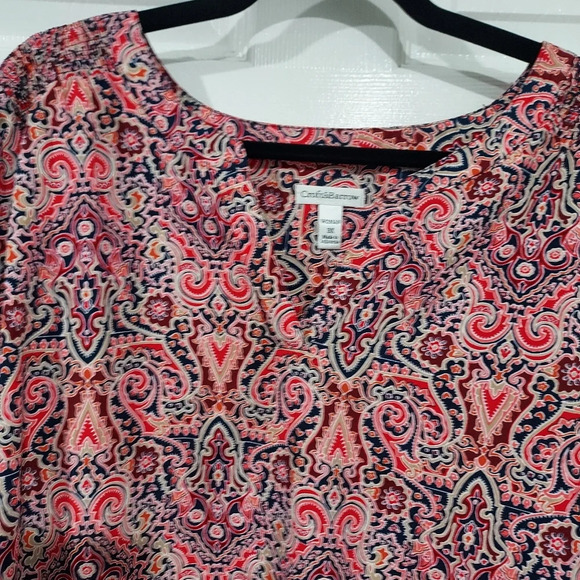 Croft & Barrow Multicolored Paisley Print Blouse Tunic in Size 3X - Picture 3 of 10